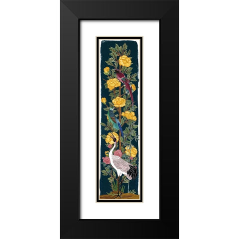 Chinese Peonies III Black Modern Wood Framed Art Print with Double Matting by Wang, Melissa