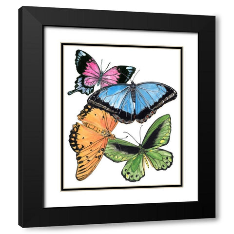 Butterfly Swatches III Black Modern Wood Framed Art Print with Double Matting by Wang, Melissa