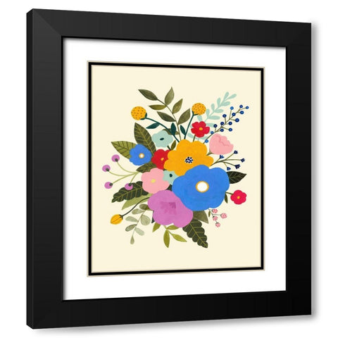 Primary Blooms II Black Modern Wood Framed Art Print with Double Matting by Borges, Victoria