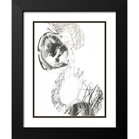 Scribble Stones II Black Modern Wood Framed Art Print with Double Matting by Vess, June Erica