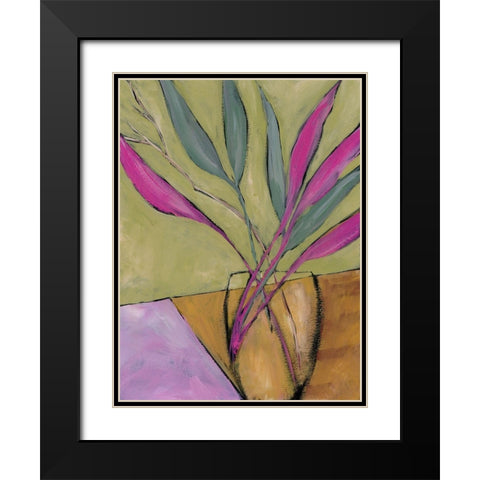 Fuchsia Stems II Black Modern Wood Framed Art Print with Double Matting by Moore, Regina