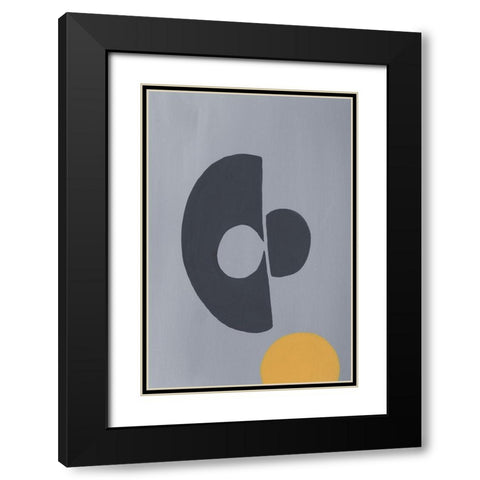 Quaternary Trilogy I Black Modern Wood Framed Art Print with Double Matting by Moore, Regina