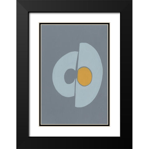 Quaternary Trilogy III Black Modern Wood Framed Art Print with Double Matting by Moore, Regina