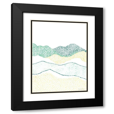 Terra Dots II Black Modern Wood Framed Art Print with Double Matting by Lam, Vanna