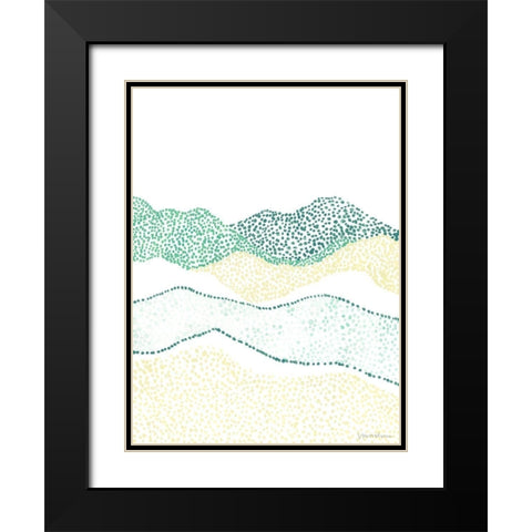Terra Dots II Black Modern Wood Framed Art Print with Double Matting by Lam, Vanna
