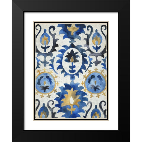 Sea Suzani II Black Modern Wood Framed Art Print with Double Matting by Zarris, Chariklia