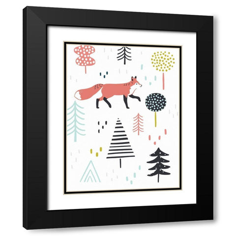 Fox Forest I Black Modern Wood Framed Art Print with Double Matting by Borges, Victoria