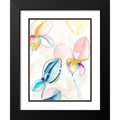Garden Splash I Black Modern Wood Framed Art Print with Double Matting by Vess, June Erica