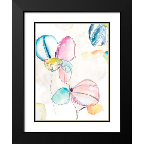 Garden Splash II Black Modern Wood Framed Art Print with Double Matting by Vess, June Erica