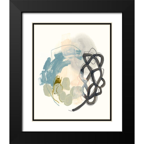Seed Stitch I Black Modern Wood Framed Art Print with Double Matting by Vess, June Erica