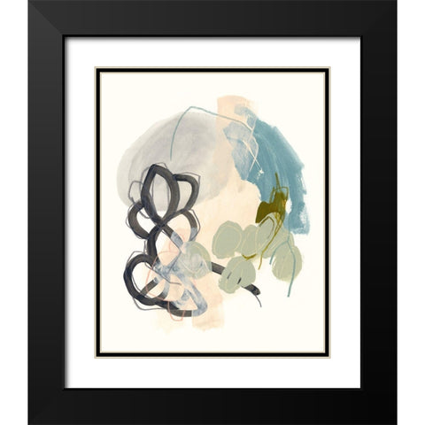 Seed Stitch II Black Modern Wood Framed Art Print with Double Matting by Vess, June Erica