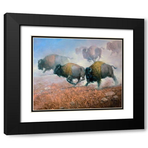 Prairie Thunder Black Modern Wood Framed Art Print with Double Matting by Sorenson, Jack