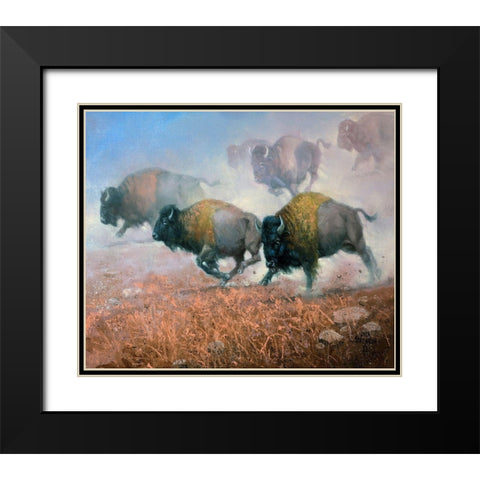 Prairie Thunder Black Modern Wood Framed Art Print with Double Matting by Sorenson, Jack