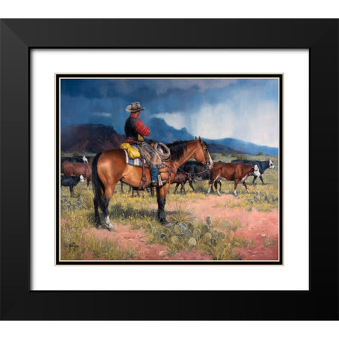 Twenty Years in the Saddle Black Modern Wood Framed Art Print with Double Matting by Sorenson, Jack