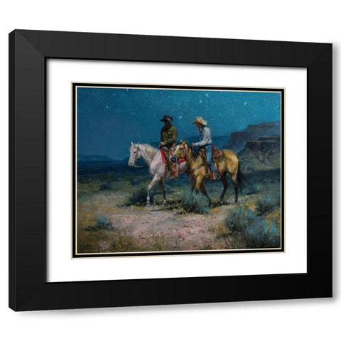 Night Riders Black Modern Wood Framed Art Print with Double Matting by Sorenson, Jack