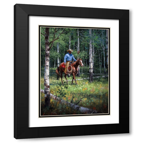 Through the Aspen Black Modern Wood Framed Art Print with Double Matting by Sorenson, Jack