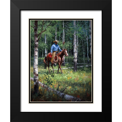 Through the Aspen Black Modern Wood Framed Art Print with Double Matting by Sorenson, Jack