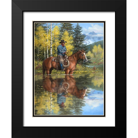 A Good Place to Stop and Reflect Black Modern Wood Framed Art Print with Double Matting by Sorenson, Jack