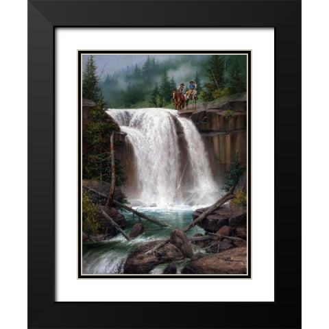 Above the Falls Black Modern Wood Framed Art Print with Double Matting by Sorenson, Jack