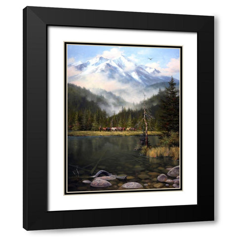 As the Mist Slowly Rises Black Modern Wood Framed Art Print with Double Matting by Sorenson, Jack