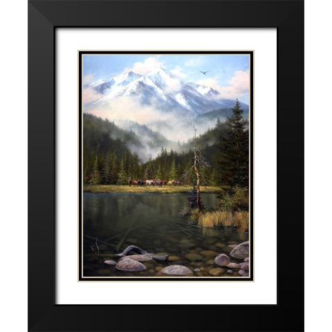 As the Mist Slowly Rises Black Modern Wood Framed Art Print with Double Matting by Sorenson, Jack