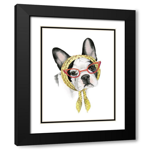Vogue Dog II Black Modern Wood Framed Art Print with Double Matting by Popp, Grace