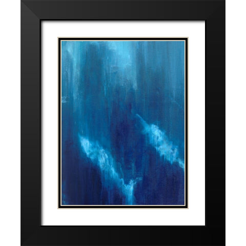 Azul Profundo Triptych I Black Modern Wood Framed Art Print with Double Matting by Wilkins, Suzanne