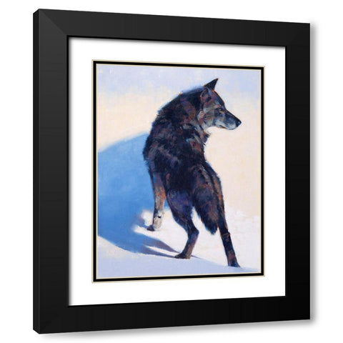Wolf Study I Black Modern Wood Framed Art Print with Double Matting by Chapman, Julie T.