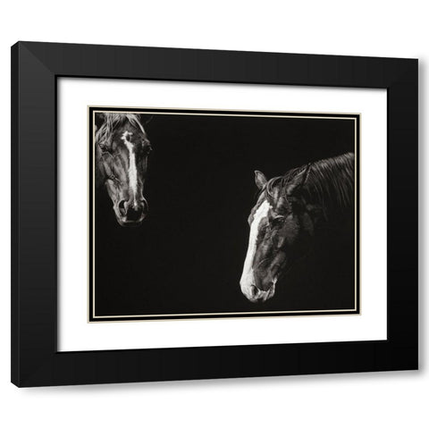 Cowboy Scratchboard III Black Modern Wood Framed Art Print with Double Matting by Chapman, Julie T.