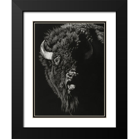 Wild Scratchboard IV Black Modern Wood Framed Art Print with Double Matting by Chapman, Julie T.