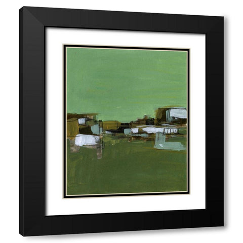 Abstract Village I Black Modern Wood Framed Art Print with Double Matting by Wang, Melissa