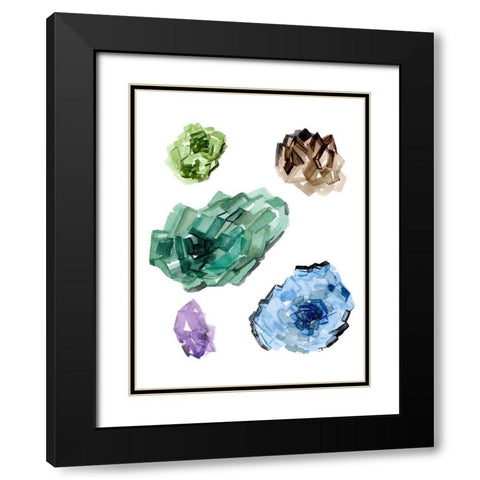 Geometric Crystal II Black Modern Wood Framed Art Print with Double Matting by Wang, Melissa