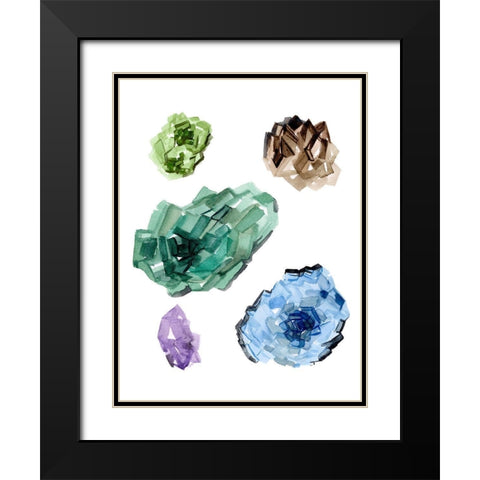 Geometric Crystal II Black Modern Wood Framed Art Print with Double Matting by Wang, Melissa