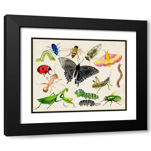 Bugdom I Black Modern Wood Framed Art Print with Double Matting by Ludwig, Alicia