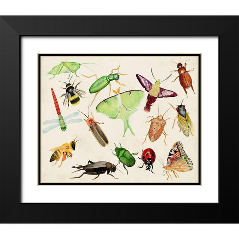 Bugdom II Black Modern Wood Framed Art Print with Double Matting by Ludwig, Alicia