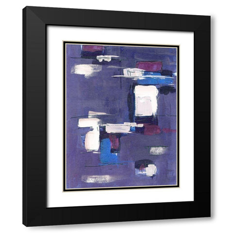 Blue Mountains Abstract I Black Modern Wood Framed Art Print with Double Matting by Wang, Melissa