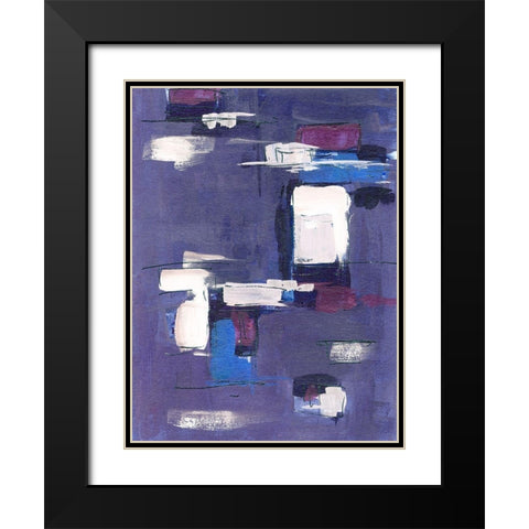 Blue Mountains Abstract I Black Modern Wood Framed Art Print with Double Matting by Wang, Melissa