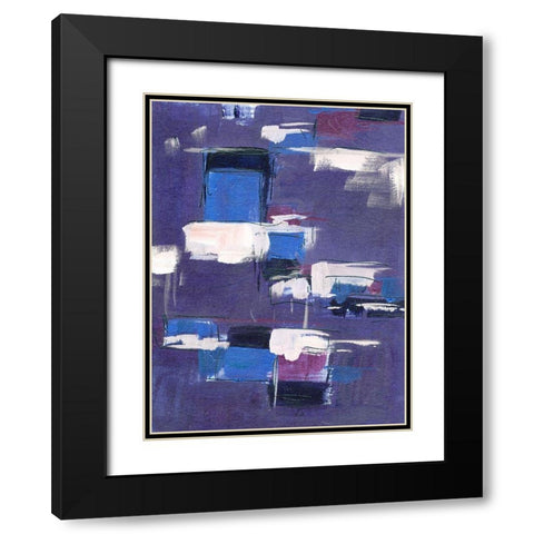 Blue Mountains Abstract II Black Modern Wood Framed Art Print with Double Matting by Wang, Melissa