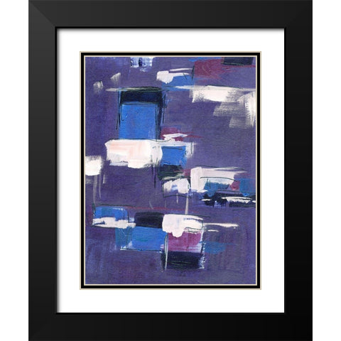Blue Mountains Abstract II Black Modern Wood Framed Art Print with Double Matting by Wang, Melissa