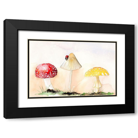 Faerie Mushrooms I Black Modern Wood Framed Art Print with Double Matting by Ludwig, Alicia