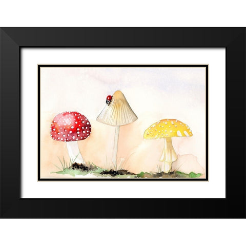 Faerie Mushrooms I Black Modern Wood Framed Art Print with Double Matting by Ludwig, Alicia