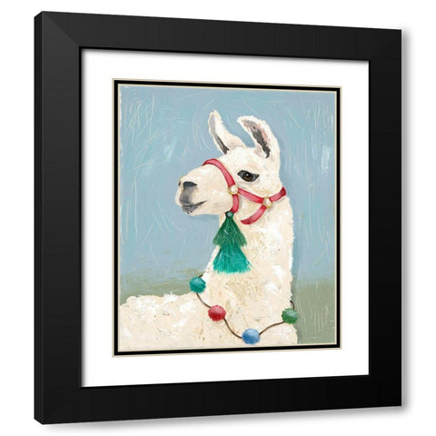Painted Llama I Black Modern Wood Framed Art Print with Double Matting by Reynolds, Jade