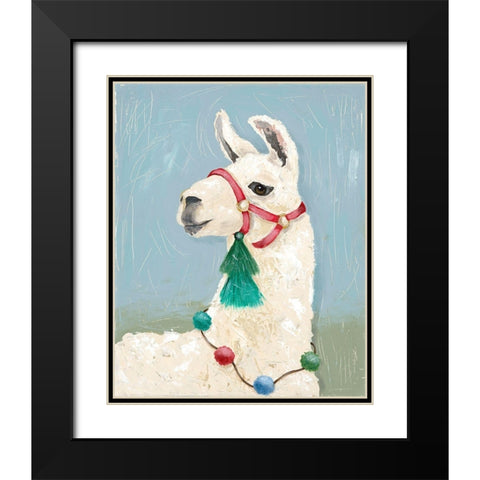 Painted Llama I Black Modern Wood Framed Art Print with Double Matting by Reynolds, Jade