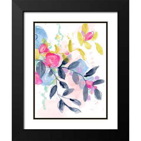 Floral Blotter I Black Modern Wood Framed Art Print with Double Matting by Vess, June Erica