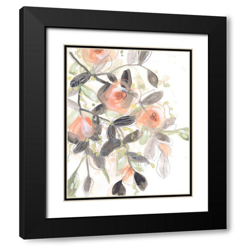 Sheer Blossoms II Black Modern Wood Framed Art Print with Double Matting by Vess, June Erica