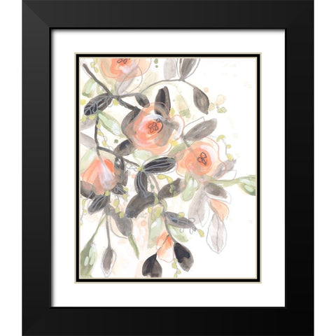 Sheer Blossoms II Black Modern Wood Framed Art Print with Double Matting by Vess, June Erica