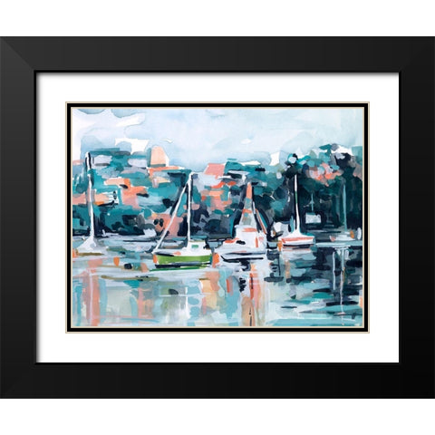 Watercolor Bay I Black Modern Wood Framed Art Print with Double Matting by Scarvey, Emma