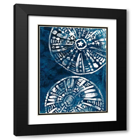 Sea Batik II Black Modern Wood Framed Art Print with Double Matting by Vess, June Erica