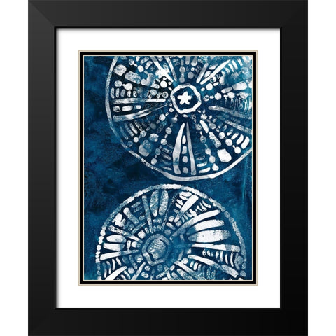 Sea Batik II Black Modern Wood Framed Art Print with Double Matting by Vess, June Erica