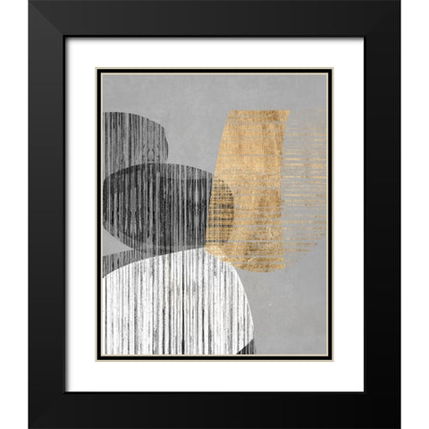 Adjacent Shapes II Black Modern Wood Framed Art Print with Double Matting by Goldberger, Jennifer